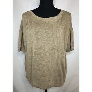 SUNDRY Tan Beige Short Sleeve Relaxed Fit Shirt Women's SIZE SMALL (1) NWT